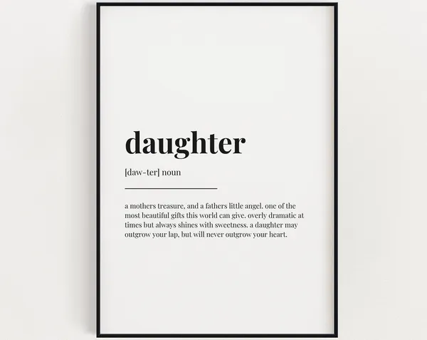 Daughter Definition - Quote Print