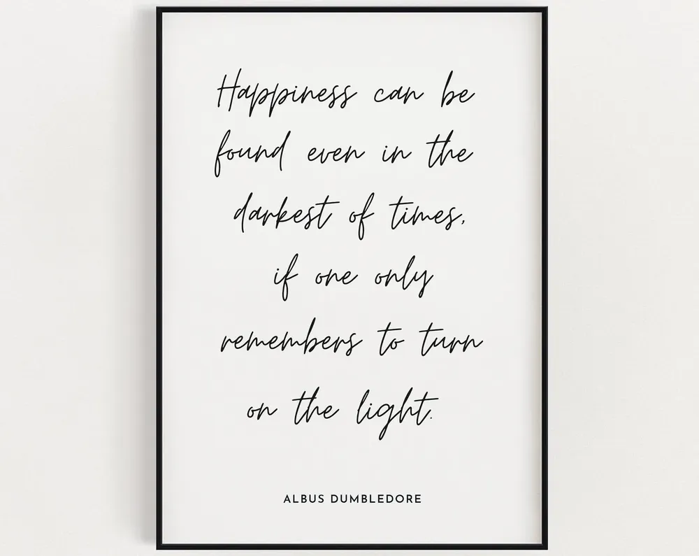 Happiness Can Be Found Typography Film Quote Art Print