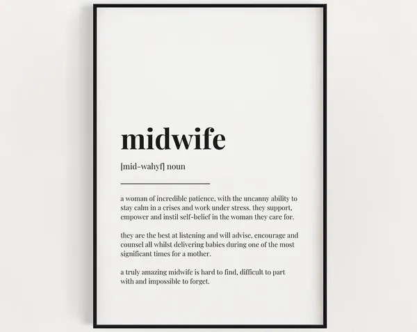 Midwife Definition - Typography Print