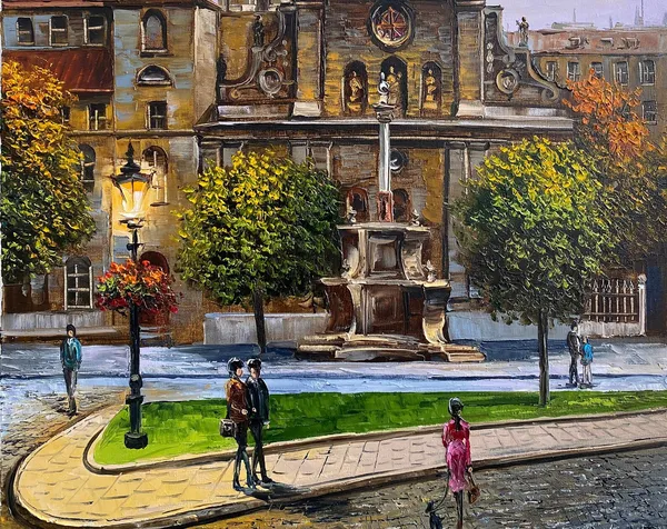 Lviv Ukraine Old Town Night Cityscape Art Print
