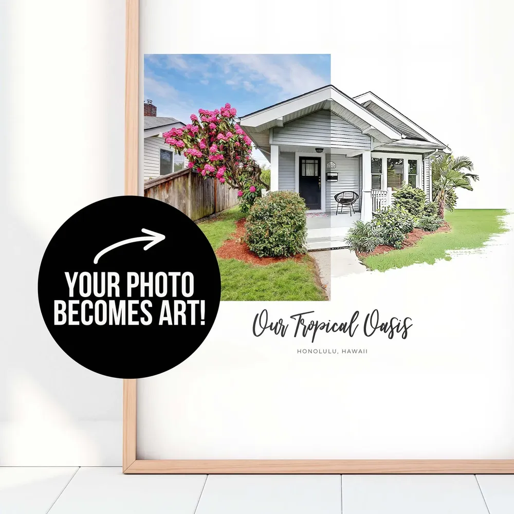 Custom House Portrait Art Print, Home Illustration - Image 3