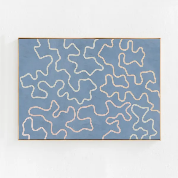 Squiggle Lines Abstract Sky Print, Modern Scandi Boho