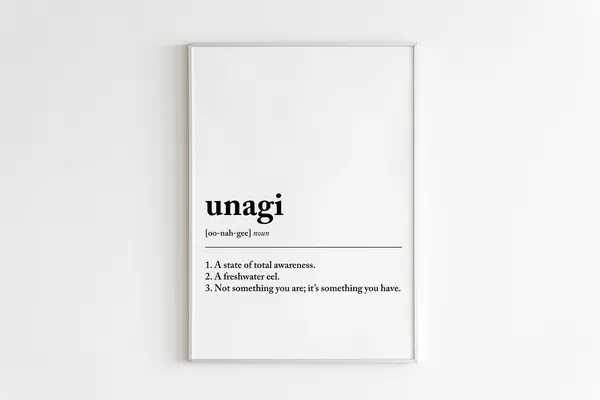 Unagi Funny Dictionary Definition, Scandi Art Print