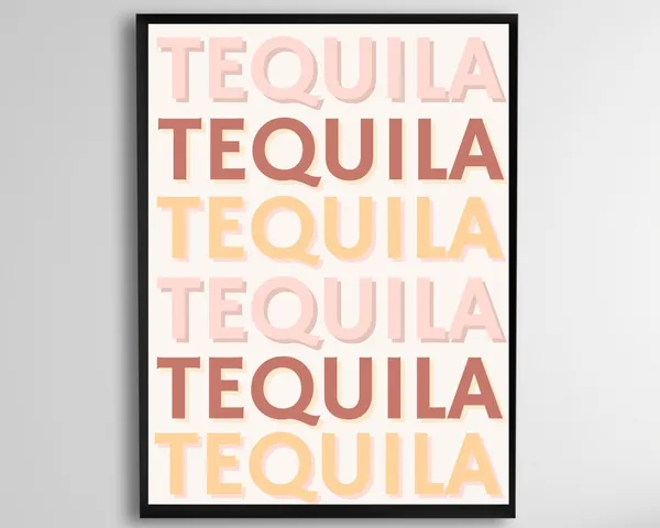 Tequila Poster, Bar Cart Decor Kitchen Art Print