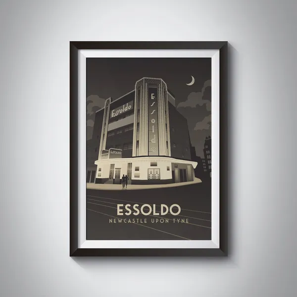Essoldo Cinema Newcastle Upon Tyne Vintage Travel Poster