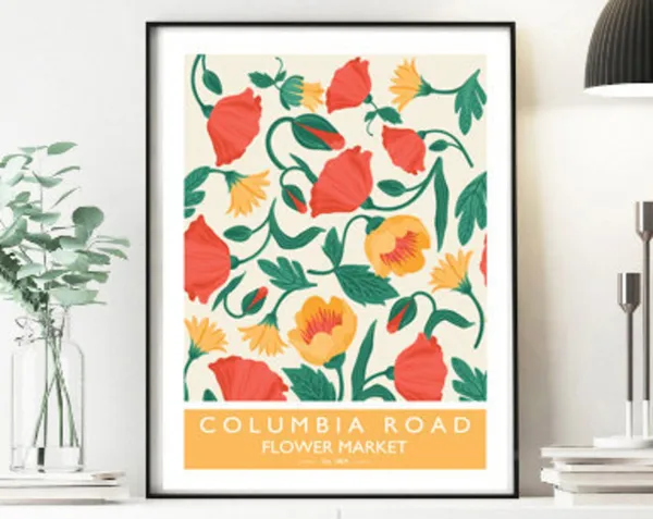 Columbia Road Flower Market Poster, London Art Print