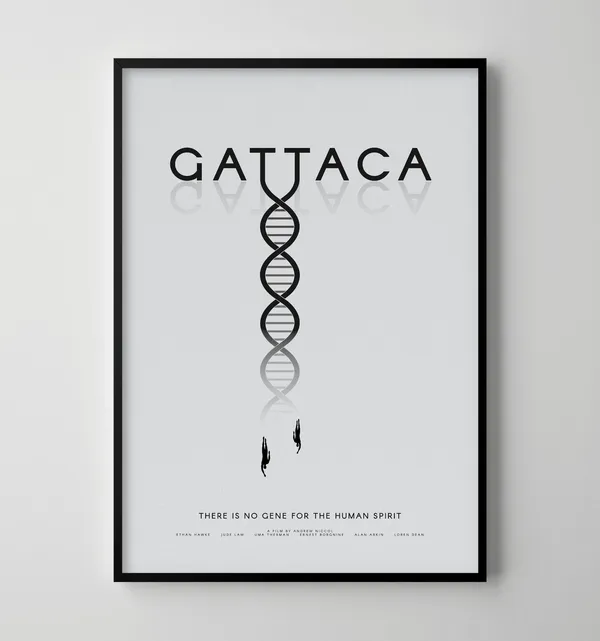 Gattaca Minimalist Movie Poster, Retro Film Art