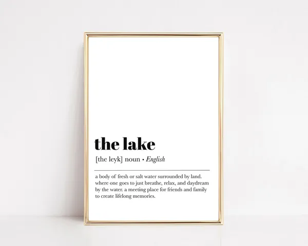 Lake Definition Art Print, Lake House Decor