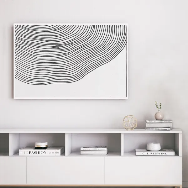 Abstract Lines Minimalist Wall Art Print, Black & White