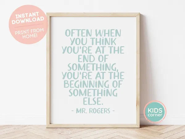 Mr Rogers Quote Art Print, Motivational Typography
