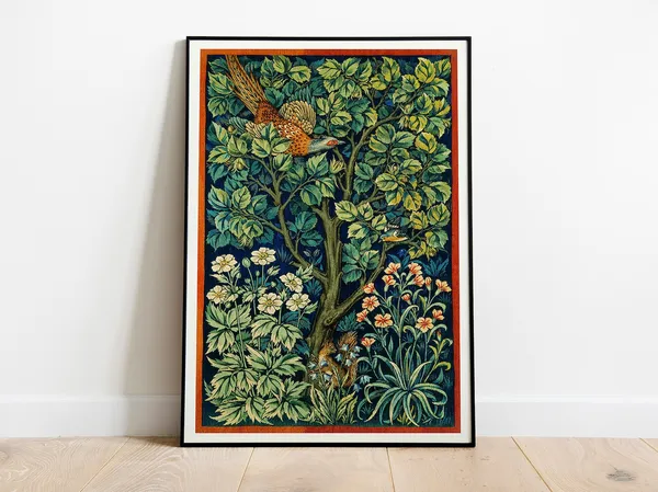 William Morris Cock Pheasant Art Nouveau Poster
