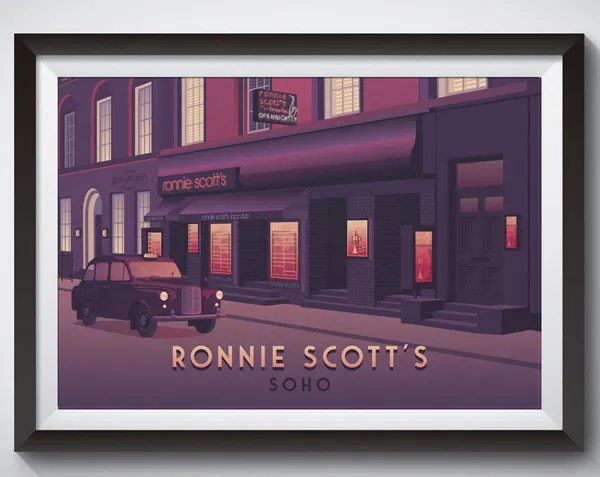 Ronnie Scotts Soho London Travel Poster, Retro Art Print