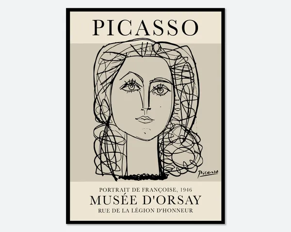 Picasso Portrait Of Francoise Gilot Vintage Exhibition Poster