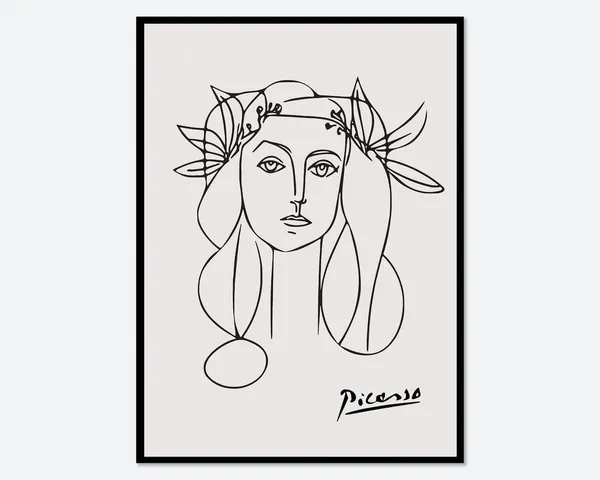 Picasso Portrait of Francoise Gilot, Vintage Art Print