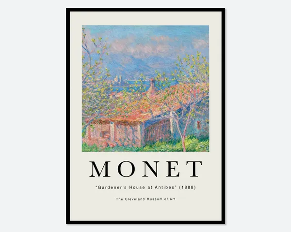 Monet Gardeners House at Antibes, Vintage Exhibition Poster