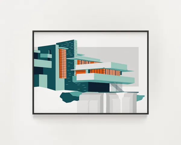 Frank Lloyd Wright Fallingwater Architecture Poster