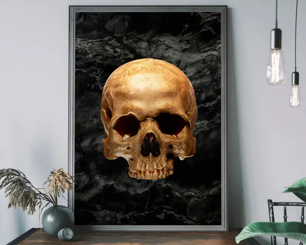 Gothic Skull Art Print, Eclectic Boho Decor