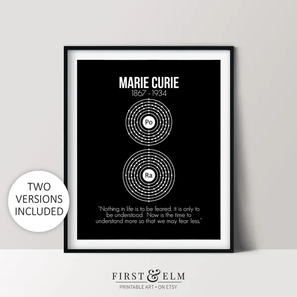 Marie Curie Inspirational Women Art Print