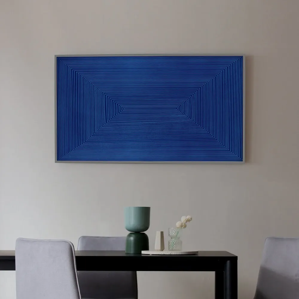 Blue Abstract Geometric TV Art Print - Image 3