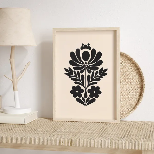 Scandinavian Neutral Beige Norway Folk Art Print