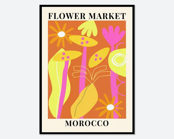 Flower Market Morocco Botanical Art Print