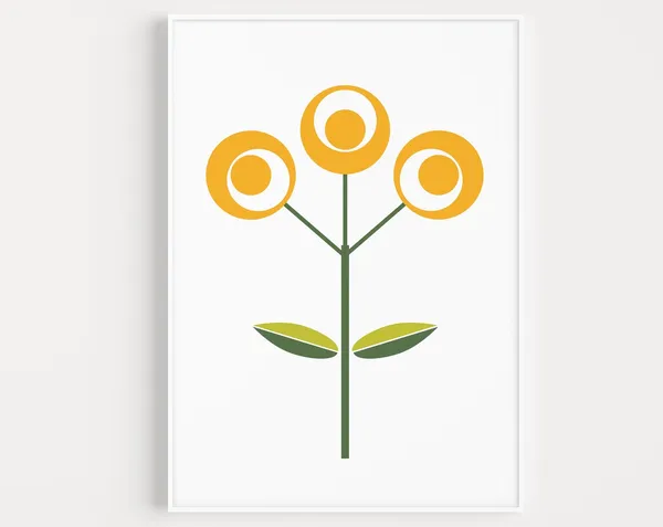 Scandinavian Flower Prints, Minimalist Nordic Poster