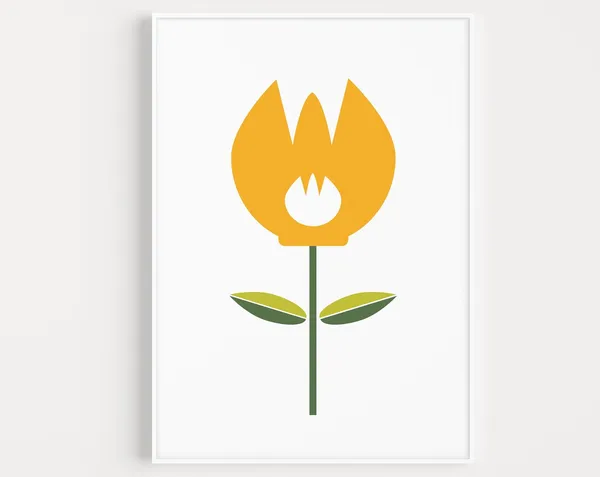 Minimalist Flower Art Print, Modern Botanical