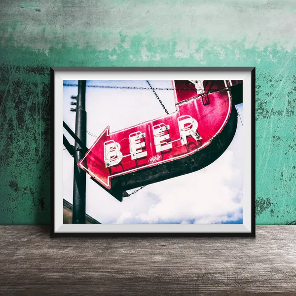Beer Drinker's Kitchen Sign, Retro Mid-Century Art Print