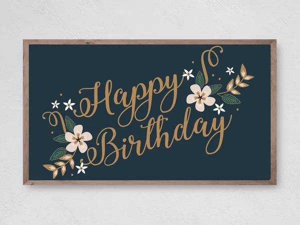 Happy Birthday Floral Art Print, Botanical Birthday