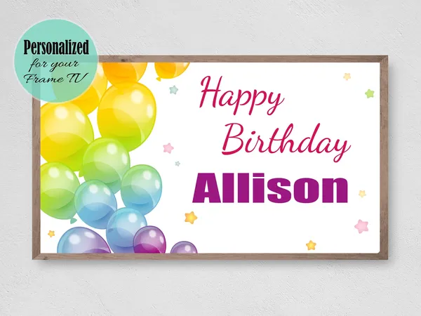 Balloons Happy Birthday Art Print, Birthday Decor