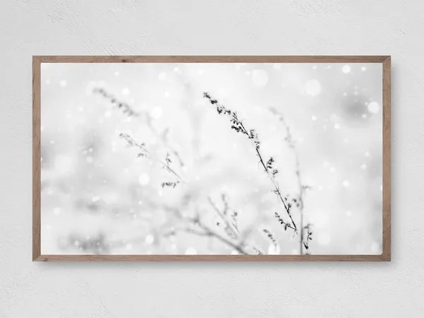 Winter Reeds Christmas Art Print, Seasonal Decor
