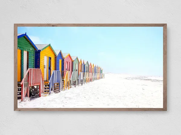 Beach Huts, Coastal Art Print