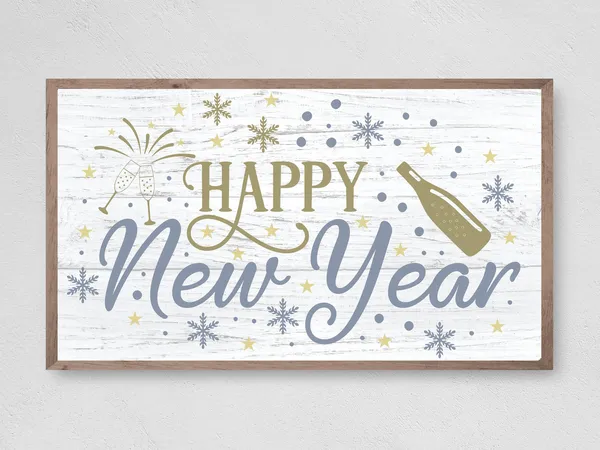 Happy New Year Winter Holiday Art Print