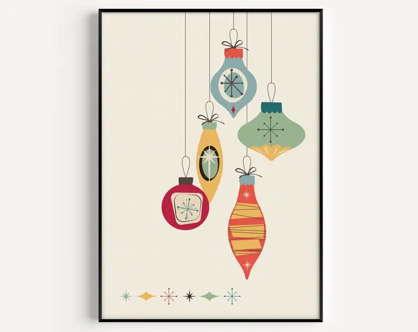Christmas Mid-Century Modern Art Print