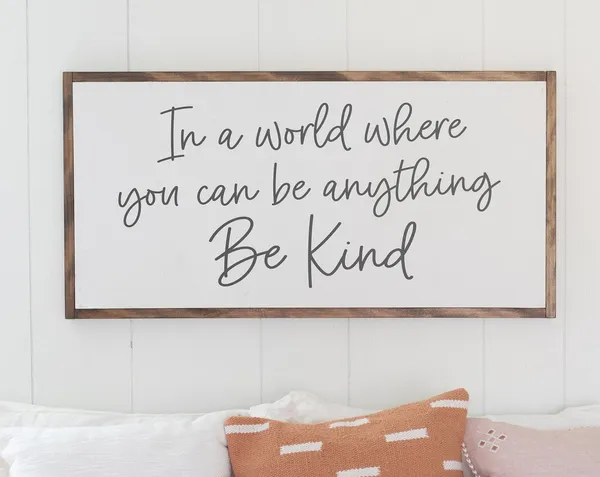 Be Kind Sign, Living Room Wall Decor Quote Art Print