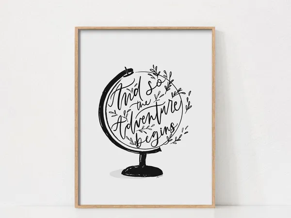 Minimalist Adventure Globe Art Print, Nursery Decor