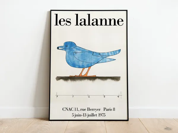Les Lalanne Blue Bird Exhibition Poster, Vintage