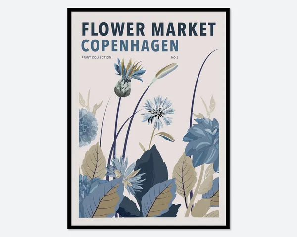 Flower Market Copenhagen, Botanical Art Print