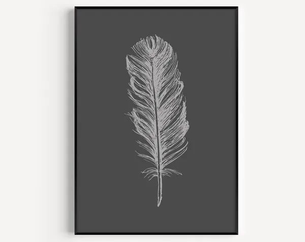 Botanical Feather Prints, Minimalist Art Print