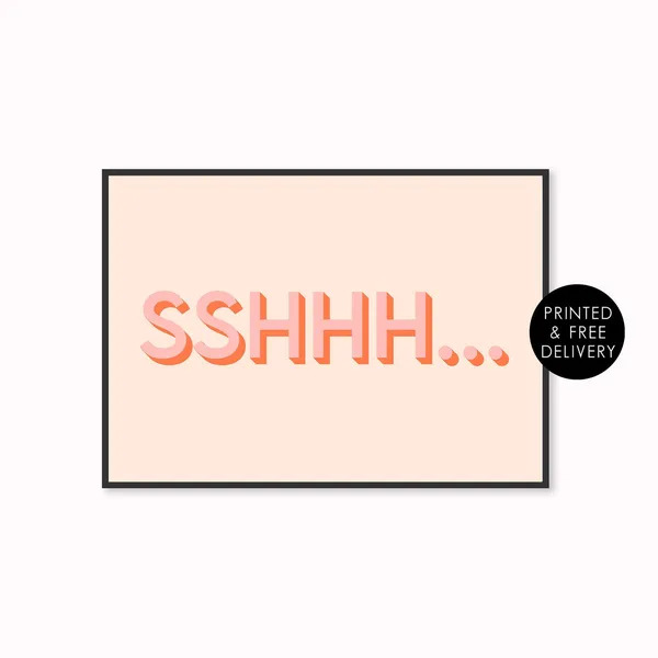 Sshhh Bedroom Typography Boho Wall Art Print