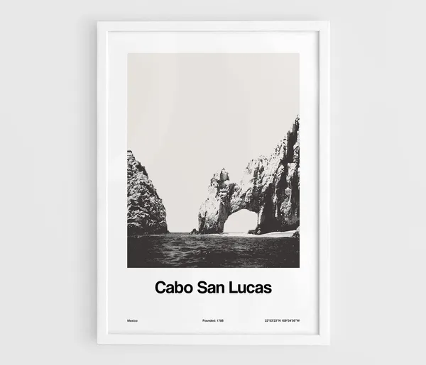 Cabo San Lucas Poster, Minimalist Travel Poster