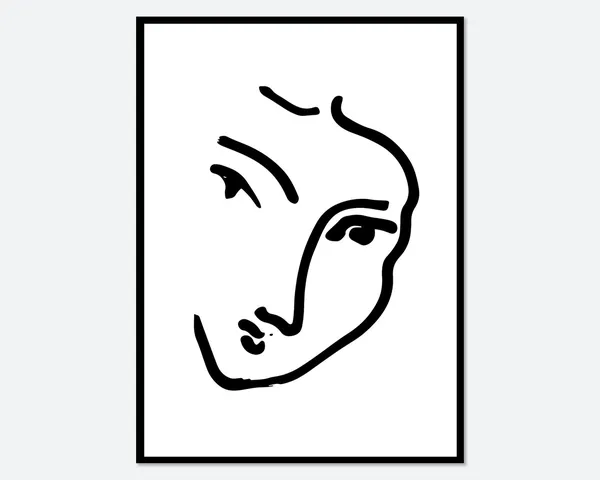 Matisse Woman Face Line Art Vintage Art Print