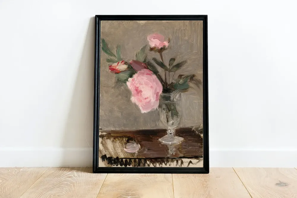 Vintage Farmhouse Floral, Peony Still Life Art Print - Image 3