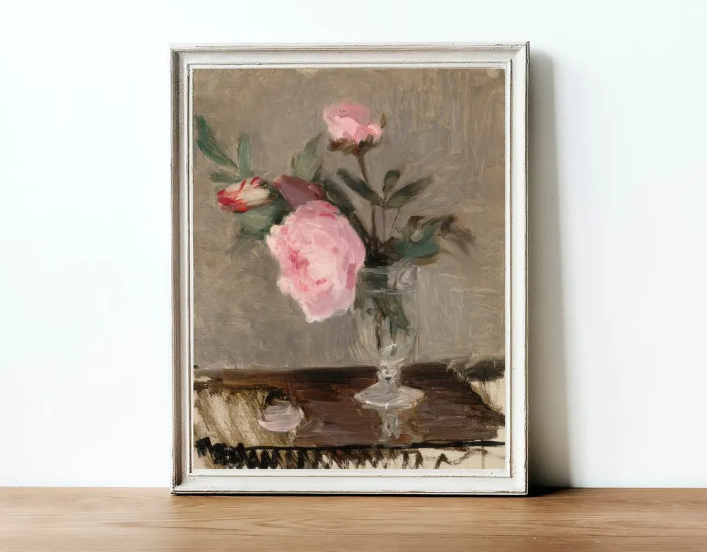 Vintage Farmhouse Floral, Peony Still Life Art Print - Image 2
