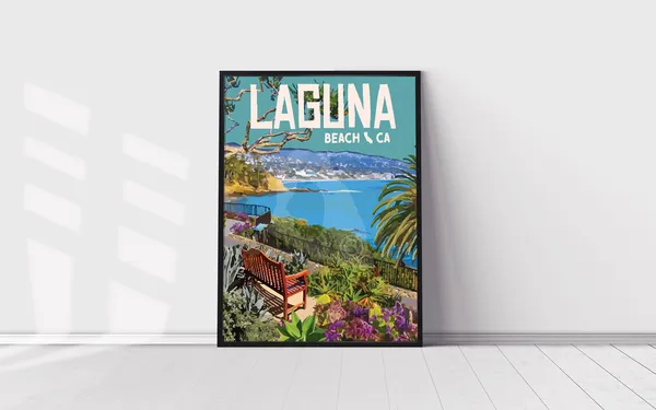 Laguna Beach Vintage Style Travel Poster