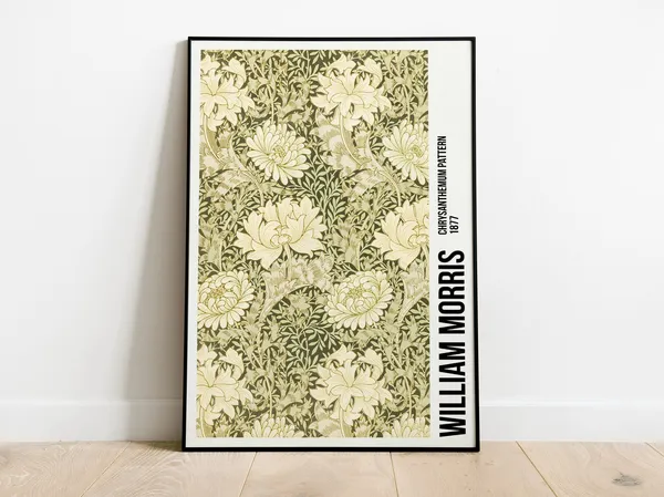 William Morris Chrysanthemum Pattern Exhibition Poster Print