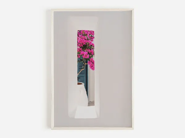 Greece Bougainvillea Floral Boho Art Print