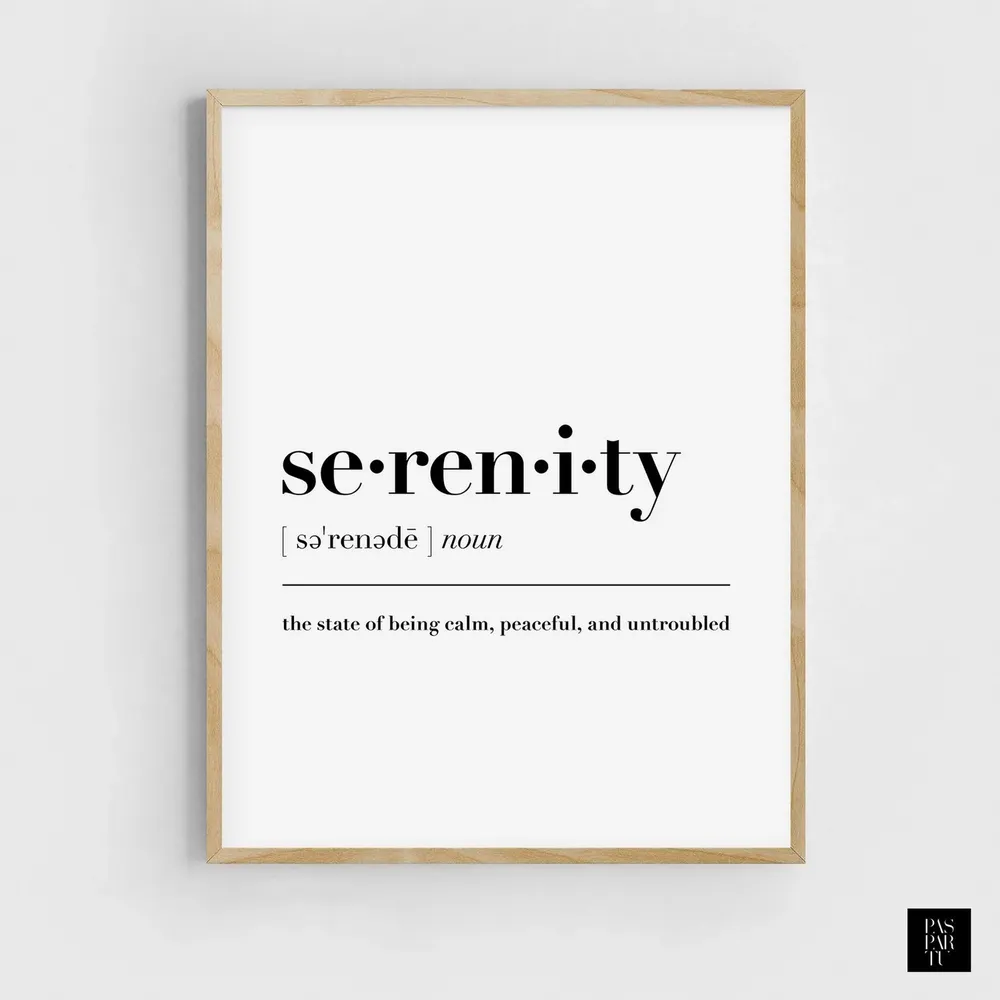 Serenity Definition Print, Modern Typography Art - Image 2