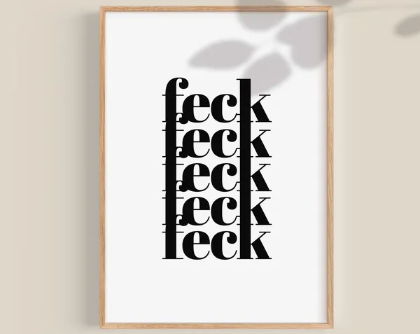 Feck Definition Irish Gift Print, Funny Home Decor