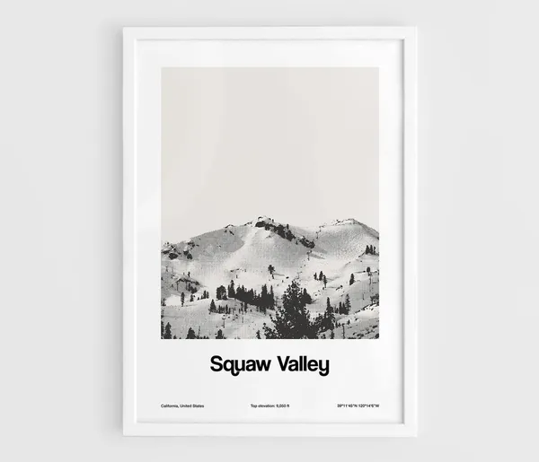 Squaw Valley California Minimalist City Poster